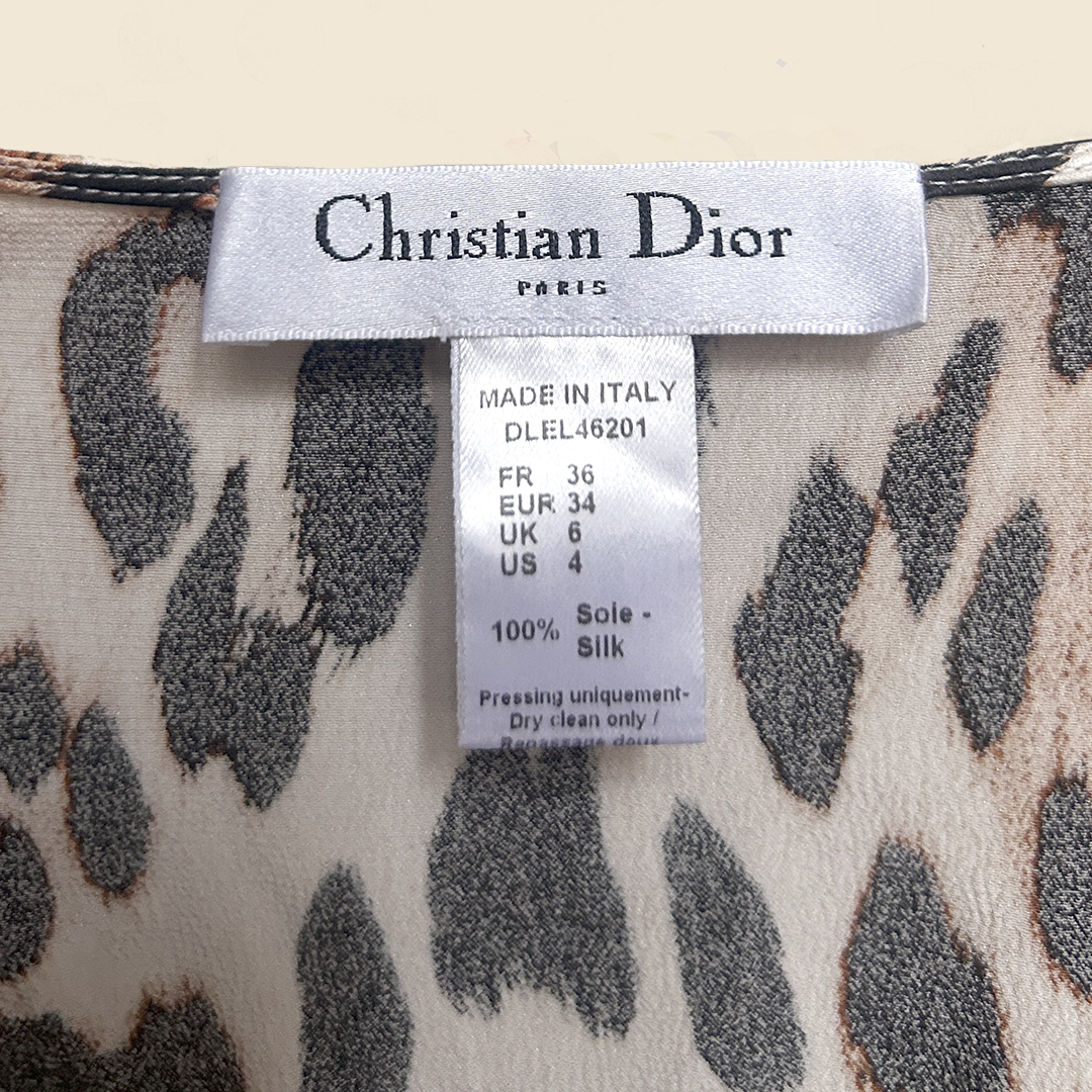 CHRISTIAN DIOR SPRING 2008 SILK LEOPARD PRINT MINI DRESS