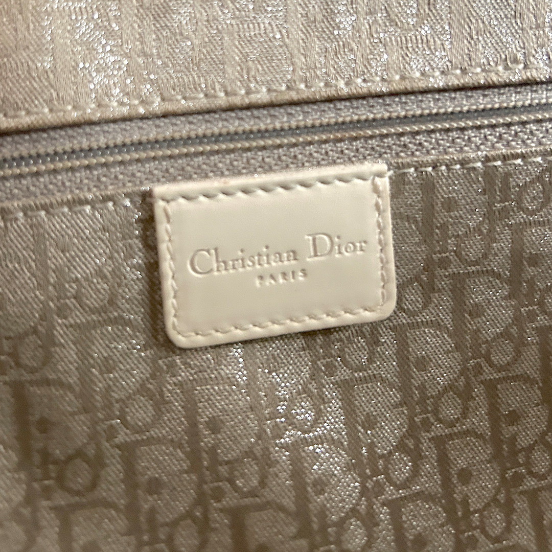 CHRISTIAN DIOR FALL 2003 WHITE LEATHER BONDAGE BAG