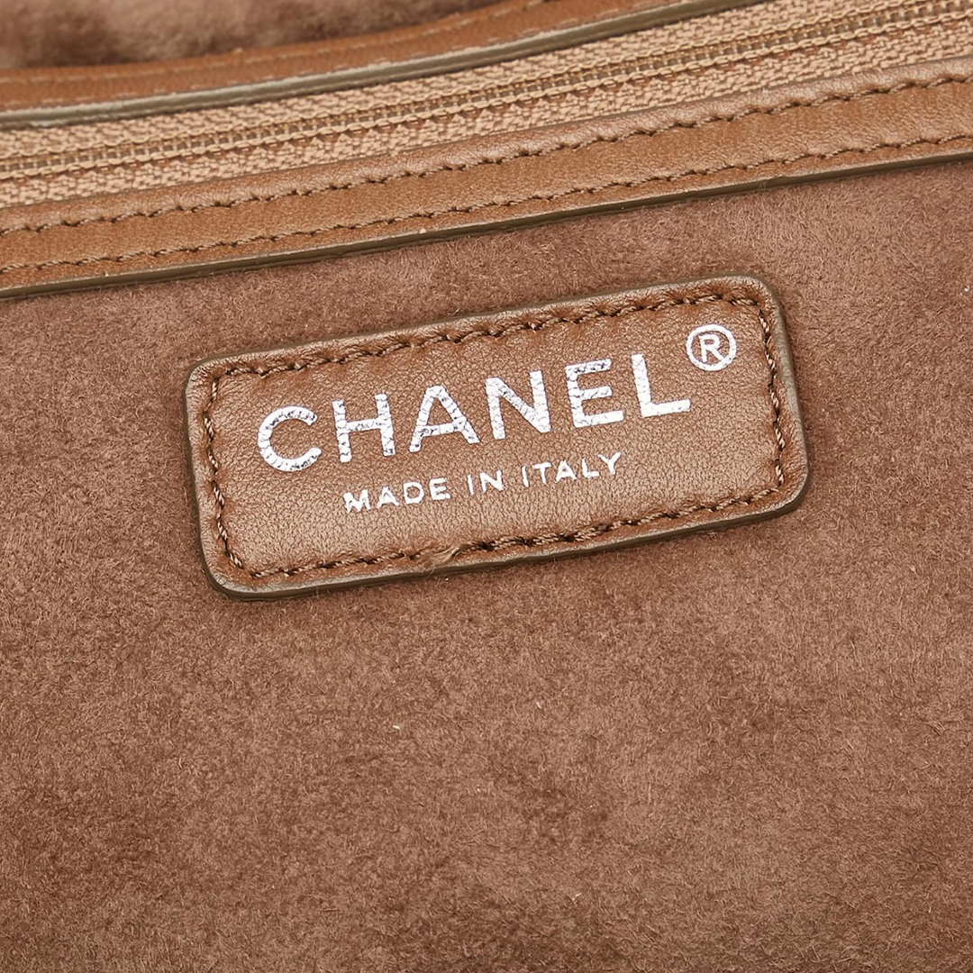 CHANEL 2005 BROWN SHEARLING QUILTED HOBO BAG