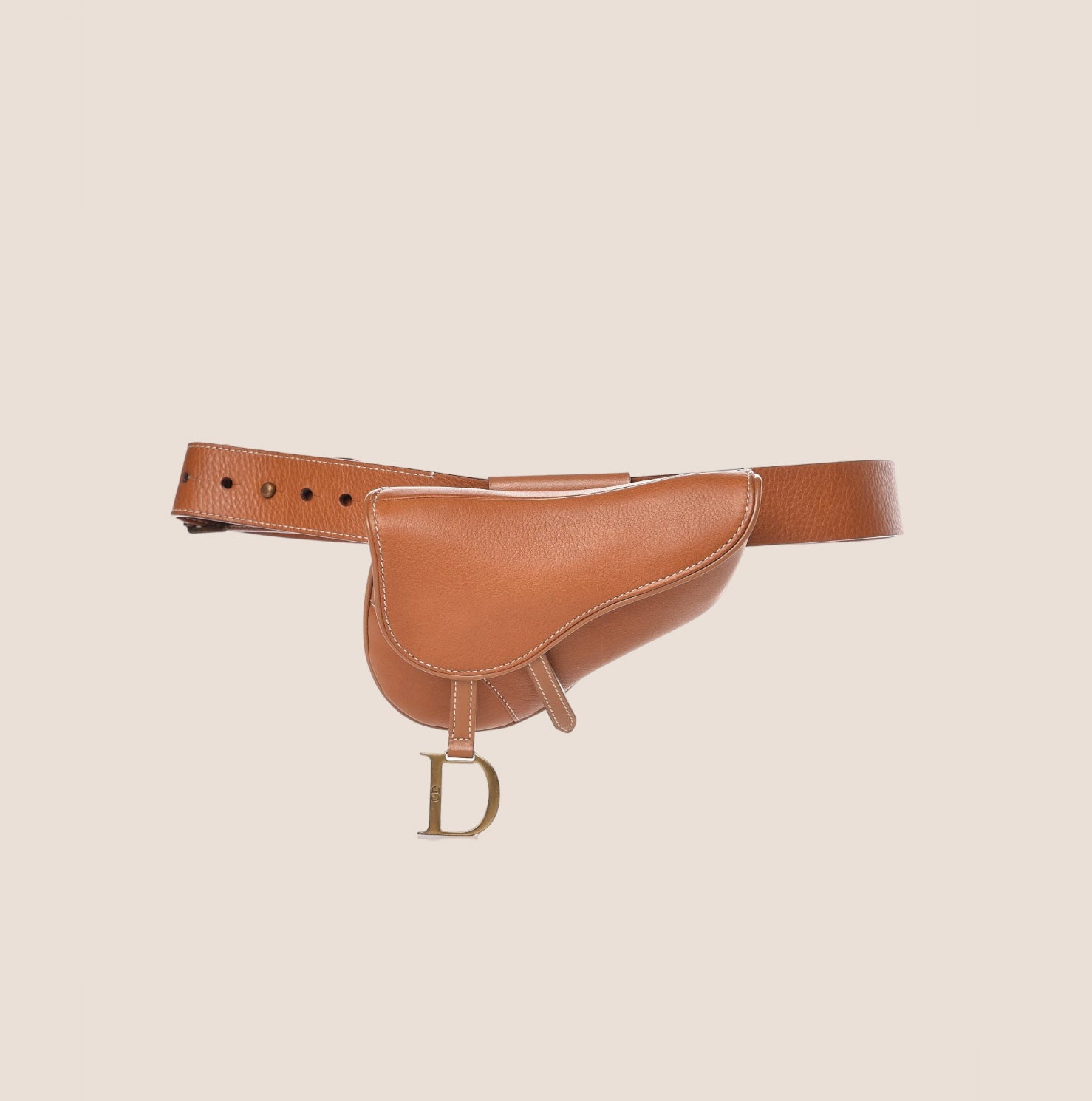 EUC Vintage RARE Christian Dior Tan Leather Casual Neutral Boho Belt SZ L Dior with Vintage Belts for Men for sale | eBay main image 3