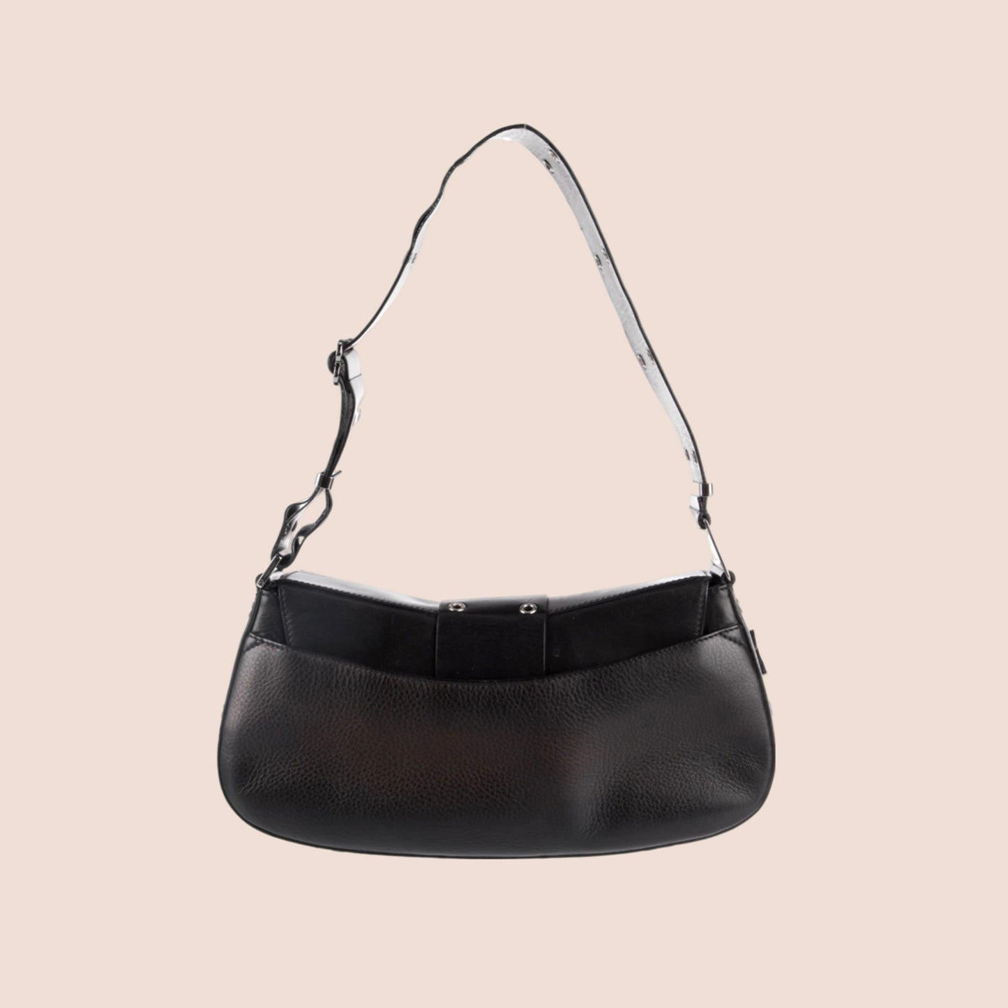 CHRISTIAN DIOR BLACK LEATHER STREET CHIC COLUMBUS BAG
