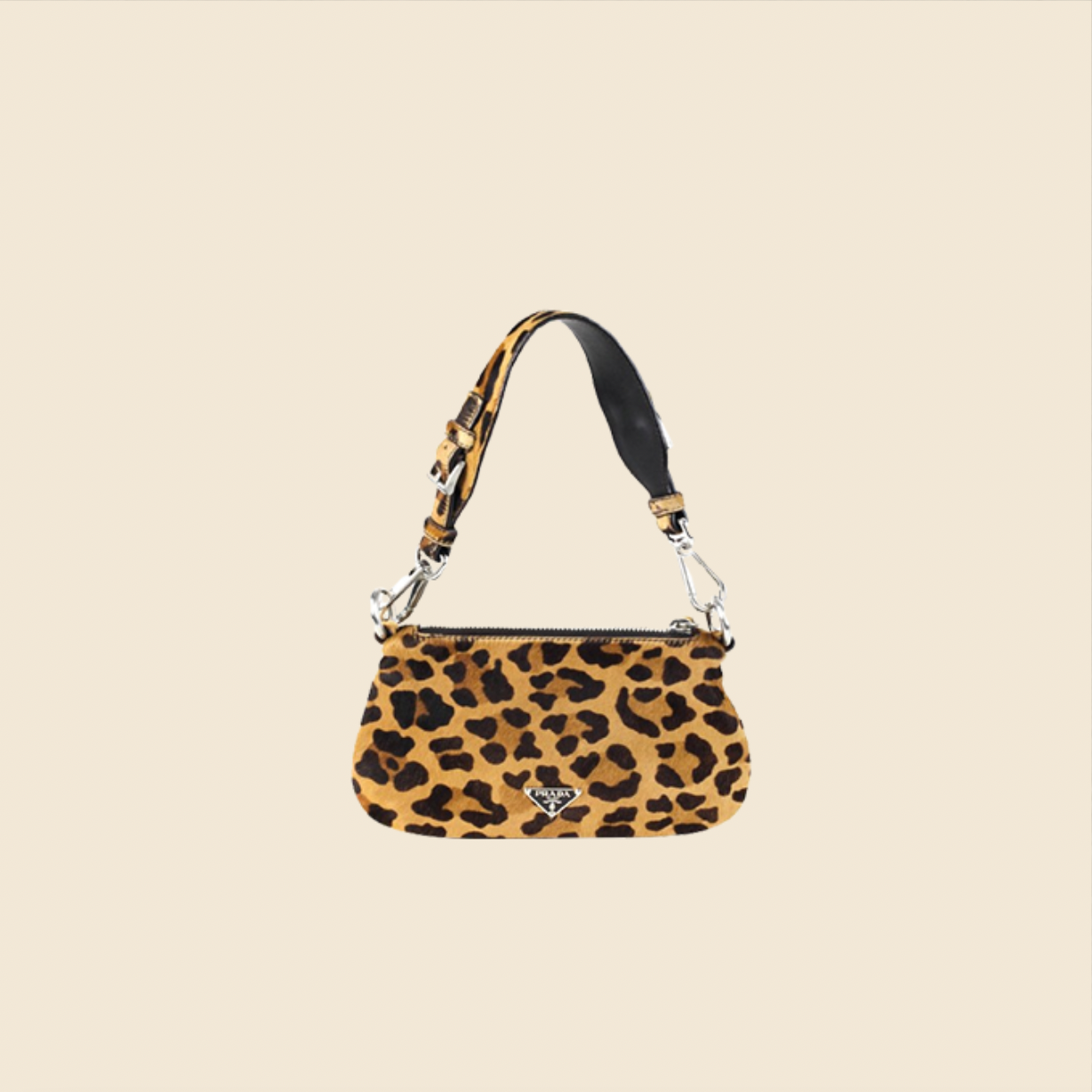 PRADA LEOPARD PRINT PONYHAIR MINI SHOULDER BAG