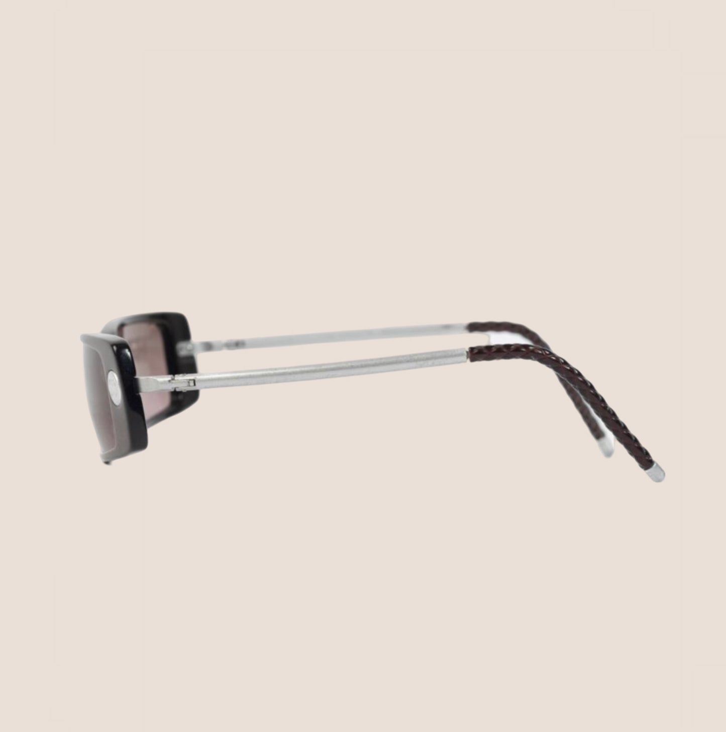 CHANEL 1990s BROWN RECTANGLE SUNGLASSES