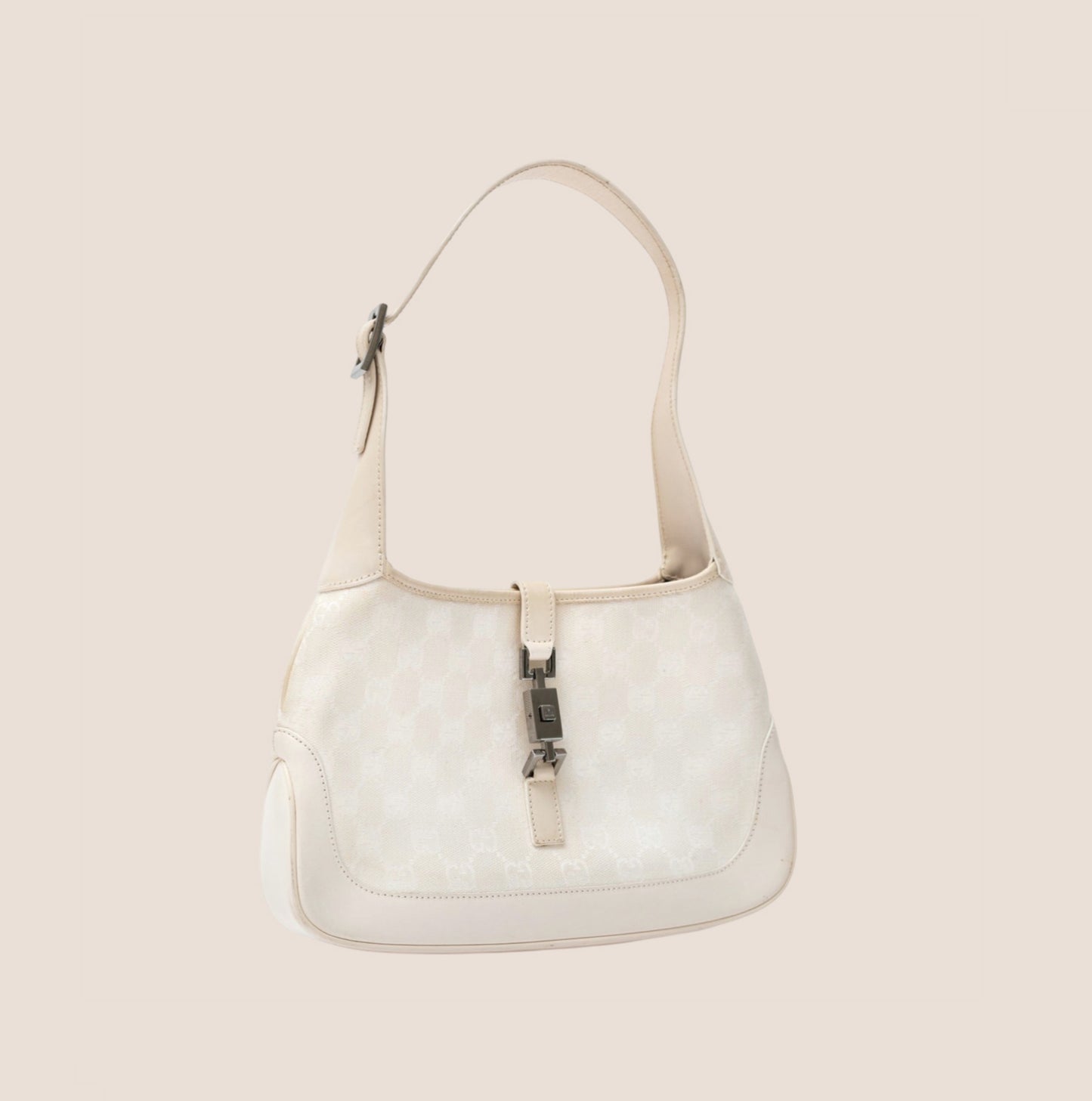 GUCCI CREAM MONOGRAM MINI JACKIE BAG