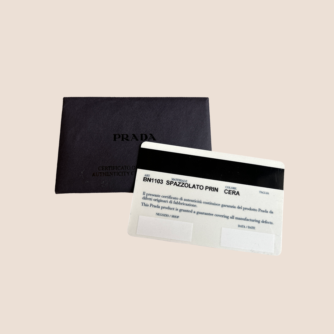 PRADA 2005 BEIGE LEATHER SPAZZOLATO HANDBAG