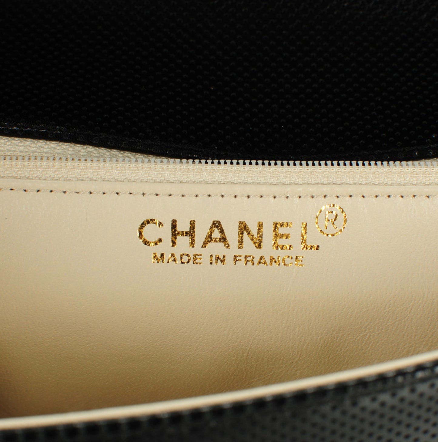 CHANEL 2001 BLACK & WHITE PERFORATED BAG