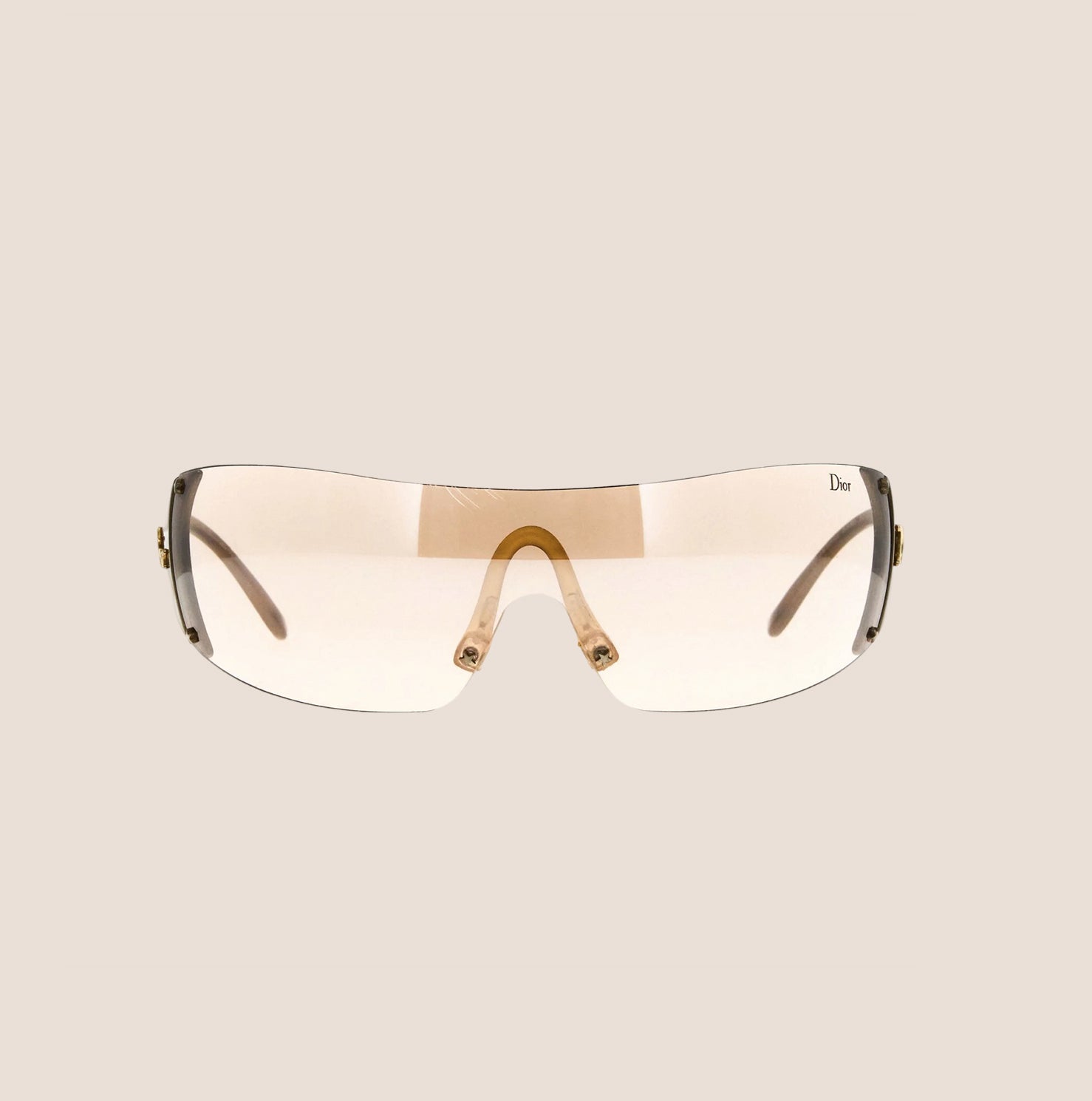 CHRISTIAN DIOR GOLD CLEAR SKI 5 SUNGLASSES – RDB