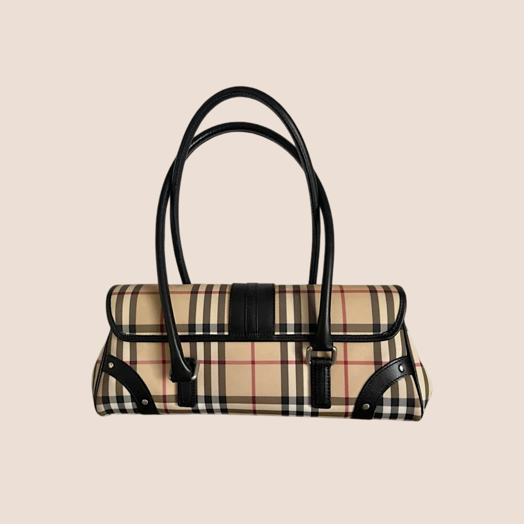 BURBERRY 2000 NOVA CHECK BUCKLE FLAP BAG