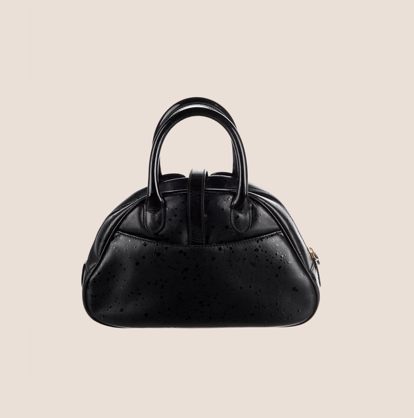 CHRISTIAN DIOR BLACK RAINDROP MINI DOUBLE SADDLE BAG