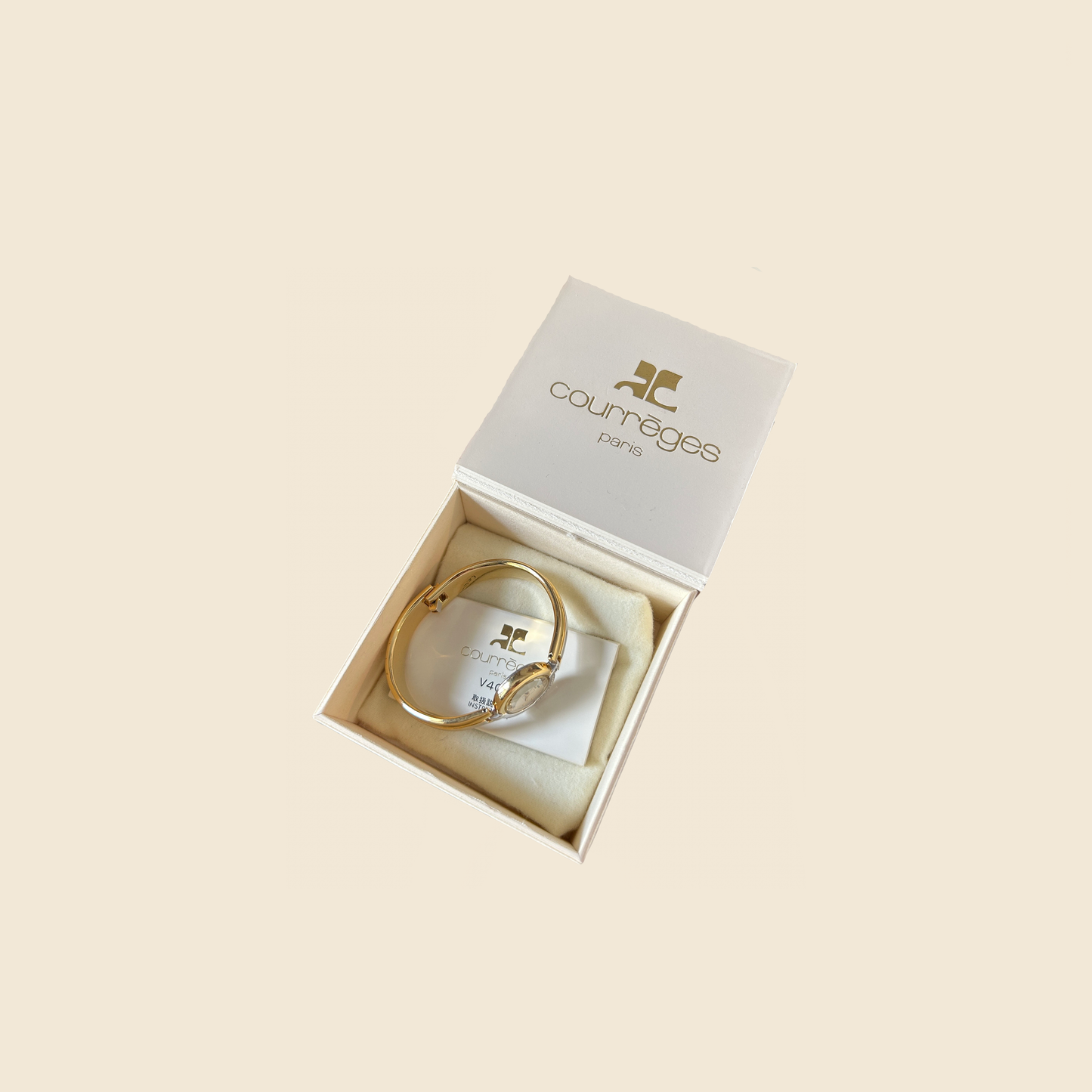 COURRÈGES GOLD & SILVER BANGLE WATCH