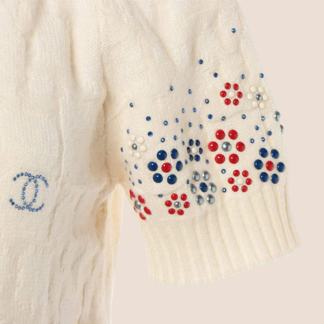 CHANEL CRUISE 2012 BARBIE JEWEL V NECK SWEATER