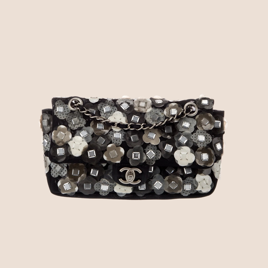 CHANEL 2008 MESH PAILLETTE FLAP BAG