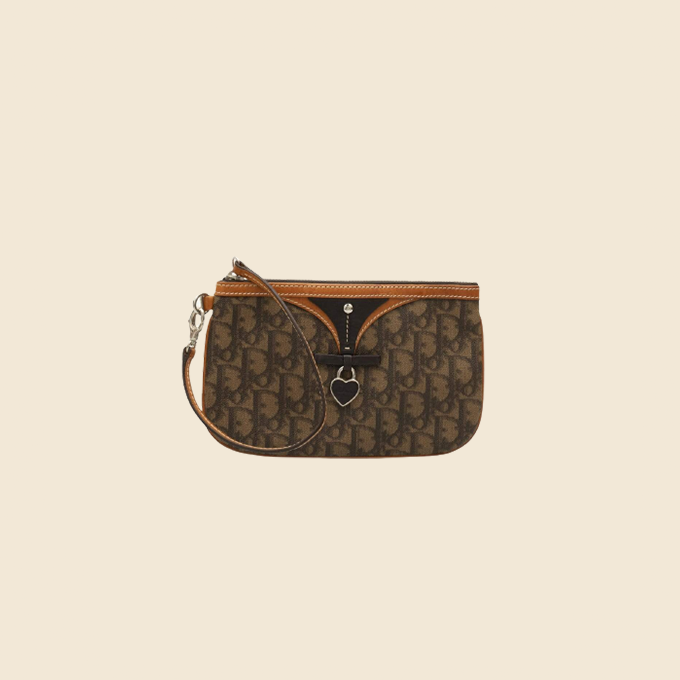 CHRISTIAN DIOR BROWN ROMANTIQUE MINI SHOULDER BAG