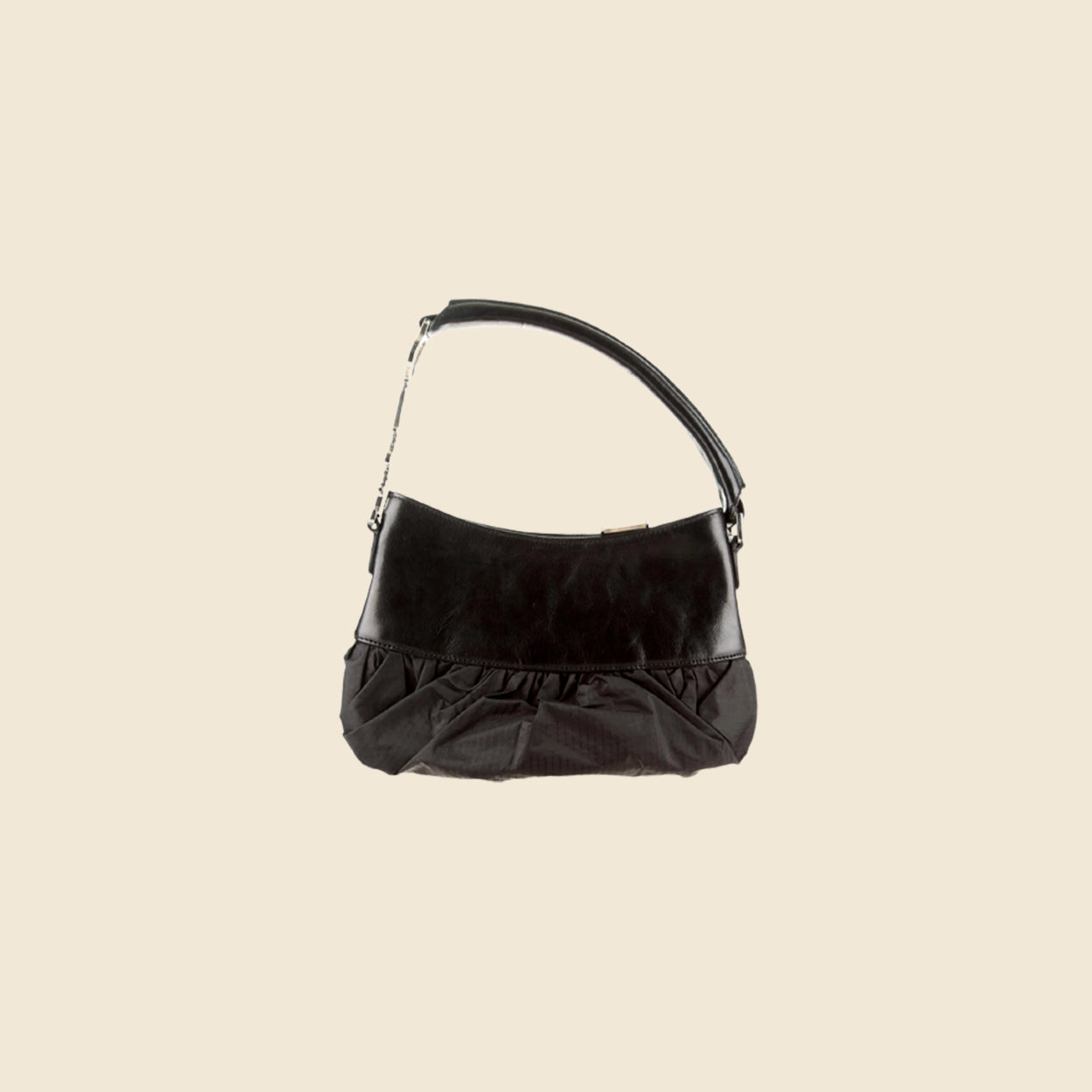 CHRISTIAN DIOR 2005 BLACK LEATHER MINI CORSET BAG