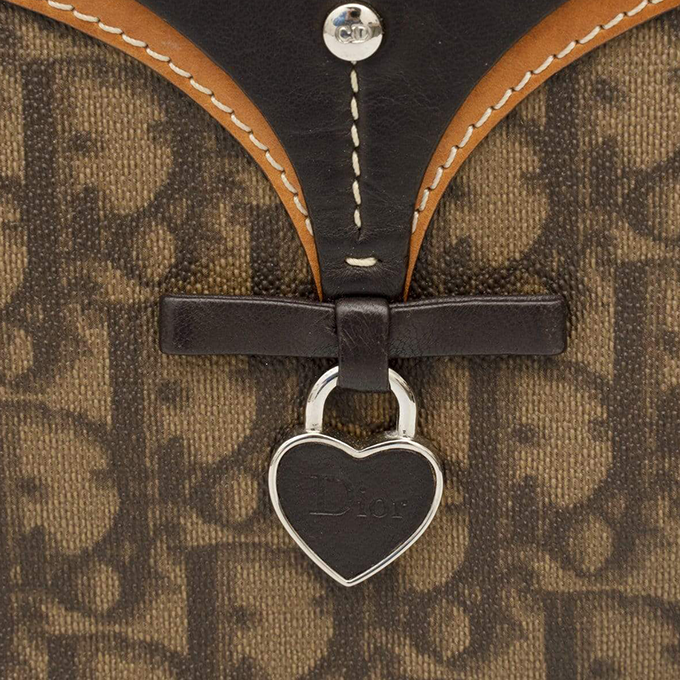 CHRISTIAN DIOR BROWN ROMANTIQUE MINI SHOULDER BAG
