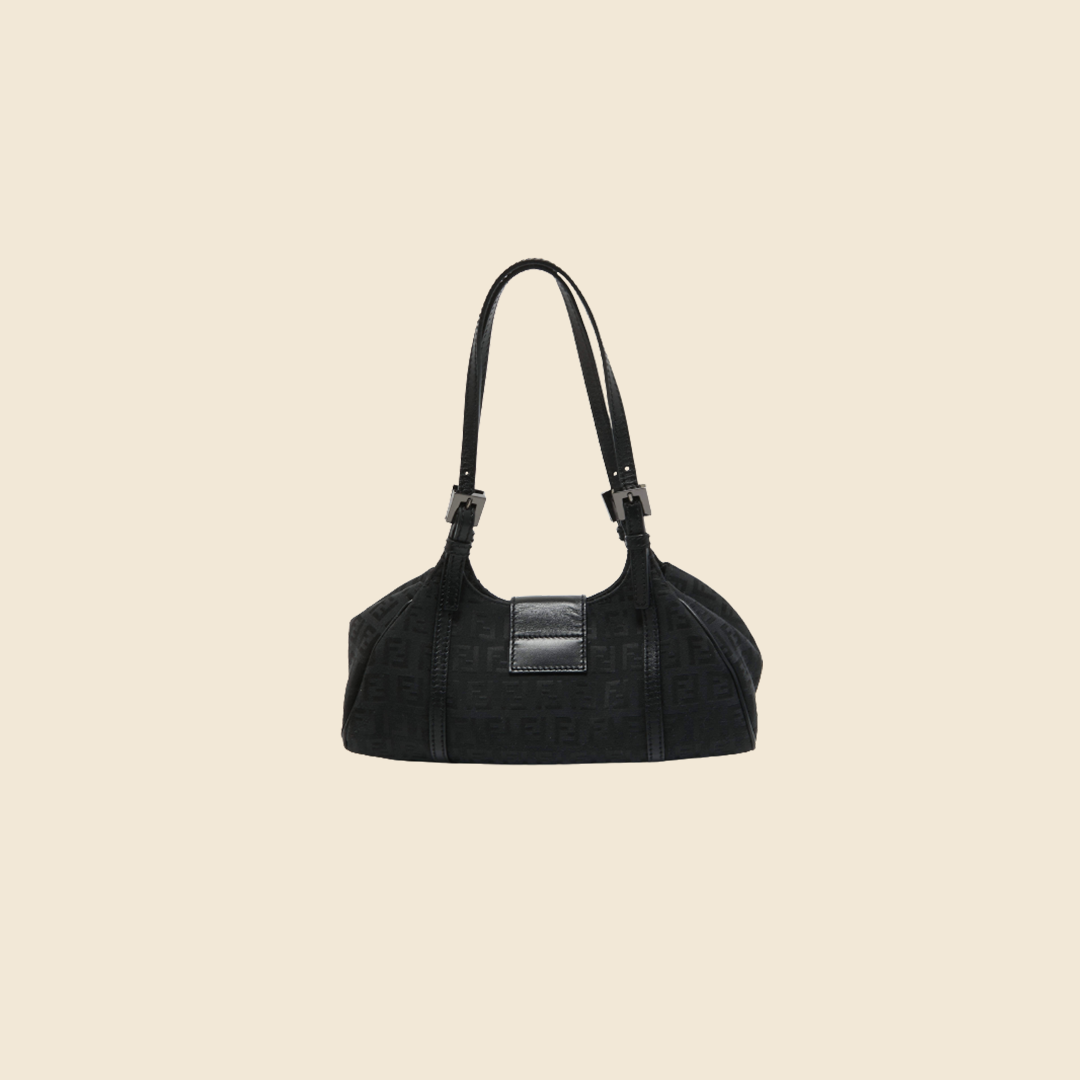 FENDI BLACK ZUCCHINO MINI HANDBAG "SPORTY"