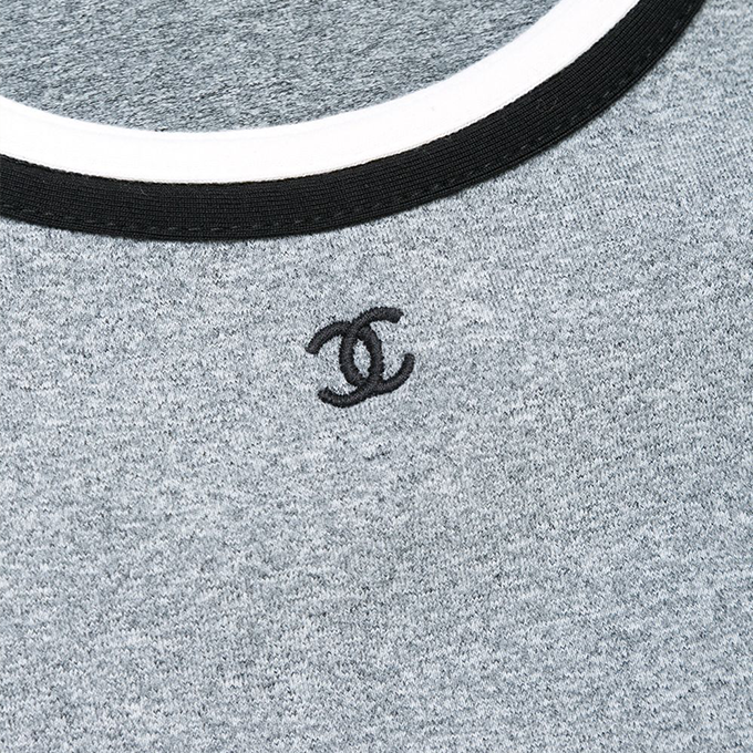 CHANEL 1998 CC LOGO GREY BODYSUIT