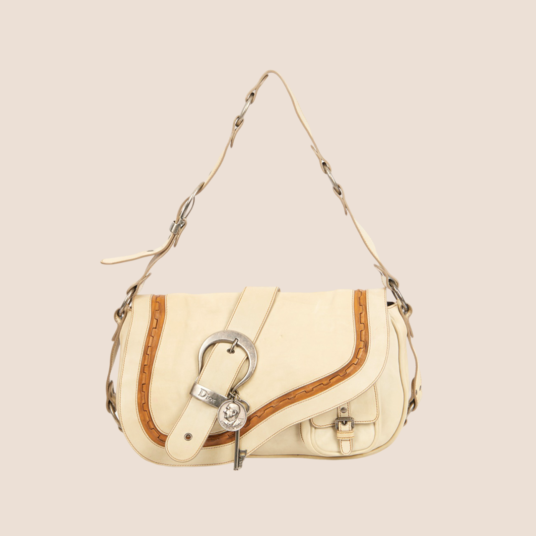 CHRISTIAN DIOR 2006 NEUTRAL BEIGE GAUCHO SHOULDER BAG – RDB CHRISTIAN DIOR 2006 NEUTRAL BEIGE GAUCHO SHOULDER BAG – RDB