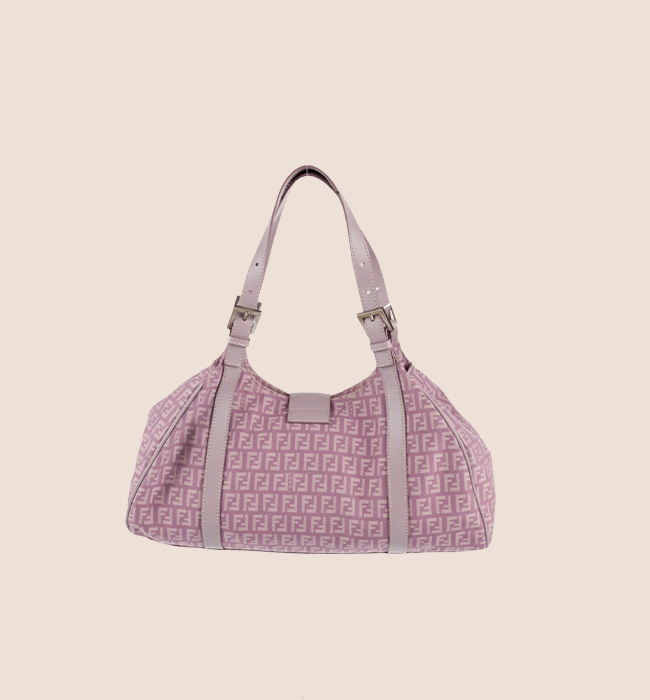 FEND PURPLE ZUCCHINO CANVAS SPORTY SHOULDER BAG