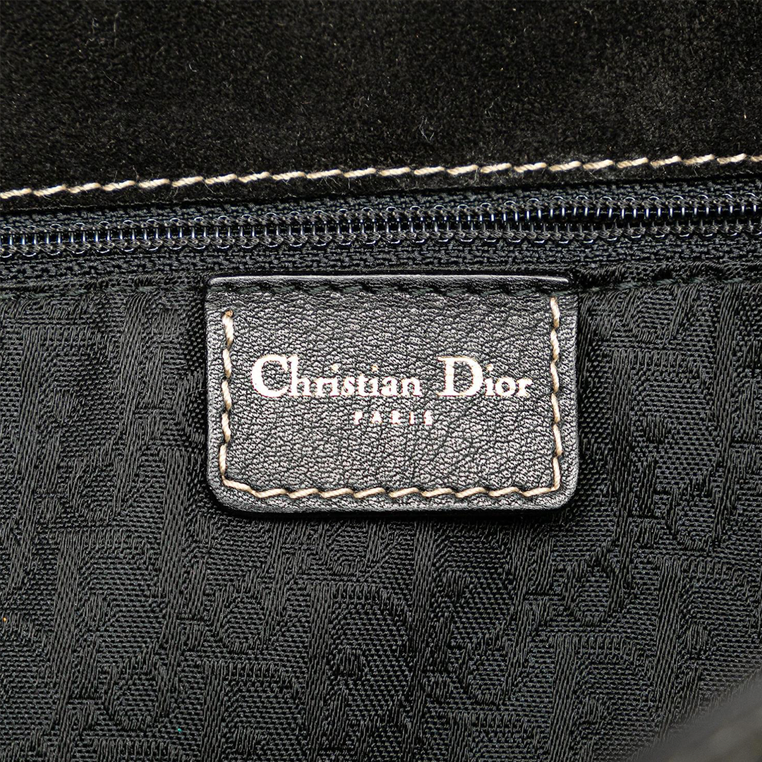 CHRISTIAN DIOR 2002 BLACK LEATHER MESSENGER SADDLE BAG