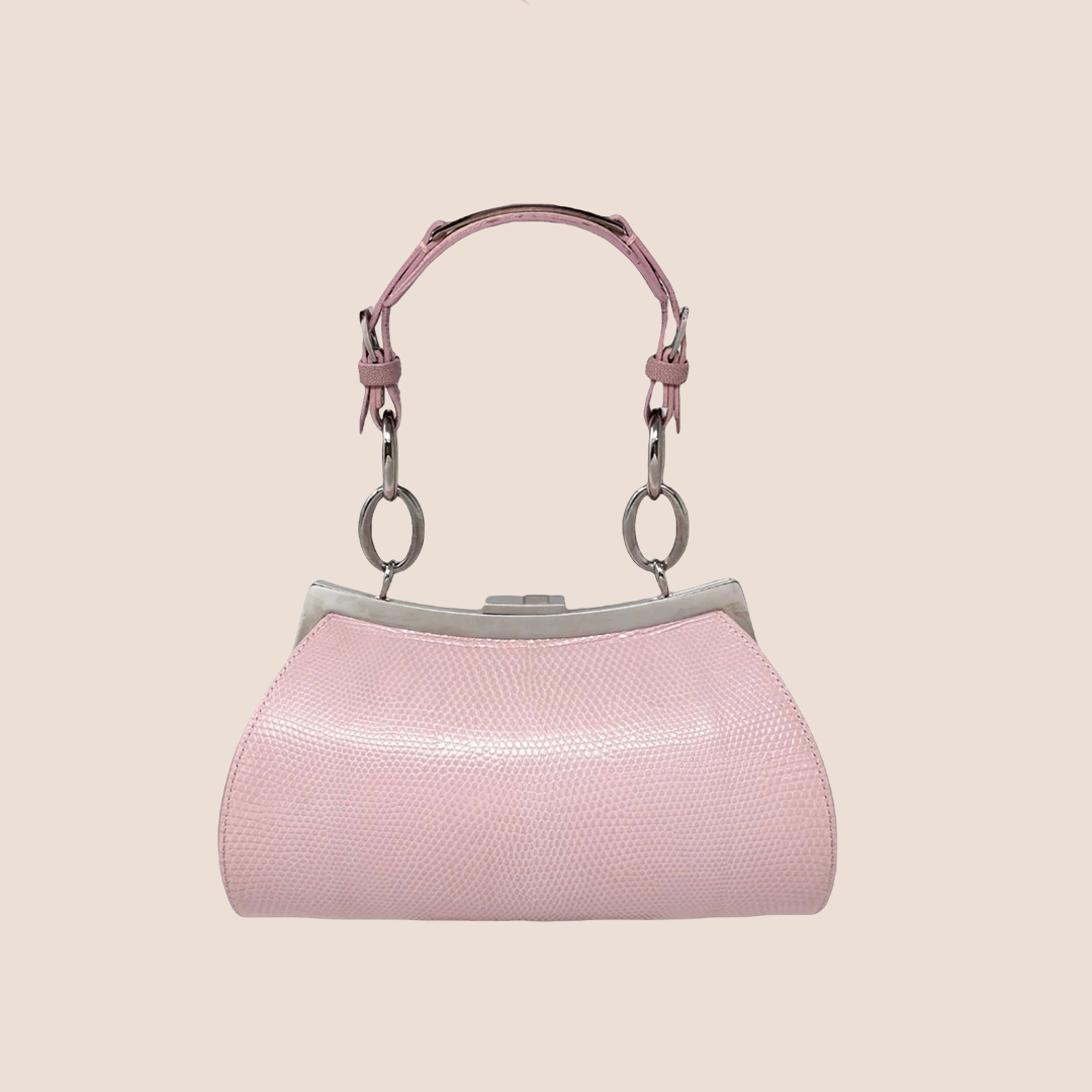 CHRISTIAN DIOR 2000 PINK SNAKESKIN DIVA BAG