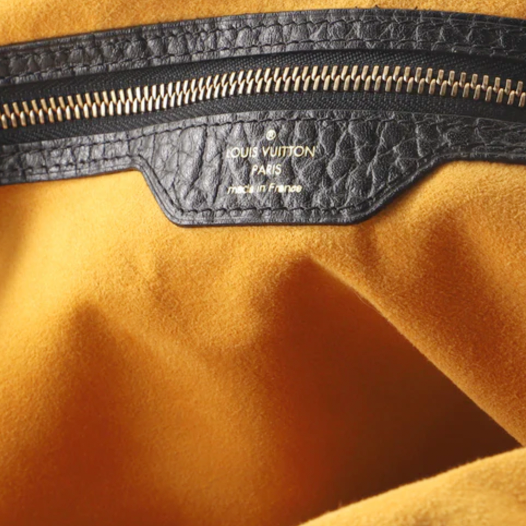 LOUIS VUITTON BLACK DENIM MONOGRAM MAHINA GM BAG