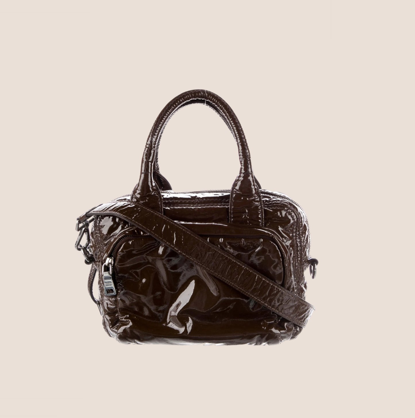 PRADA PATENT BROWN CROSSBODY BAG