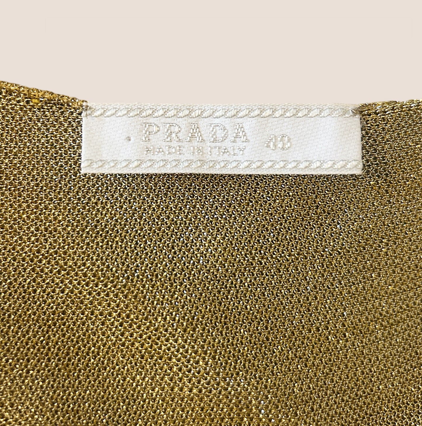 PRADA 1999 GOLD SPAGHETTI STRAP CAMISOLE TOP