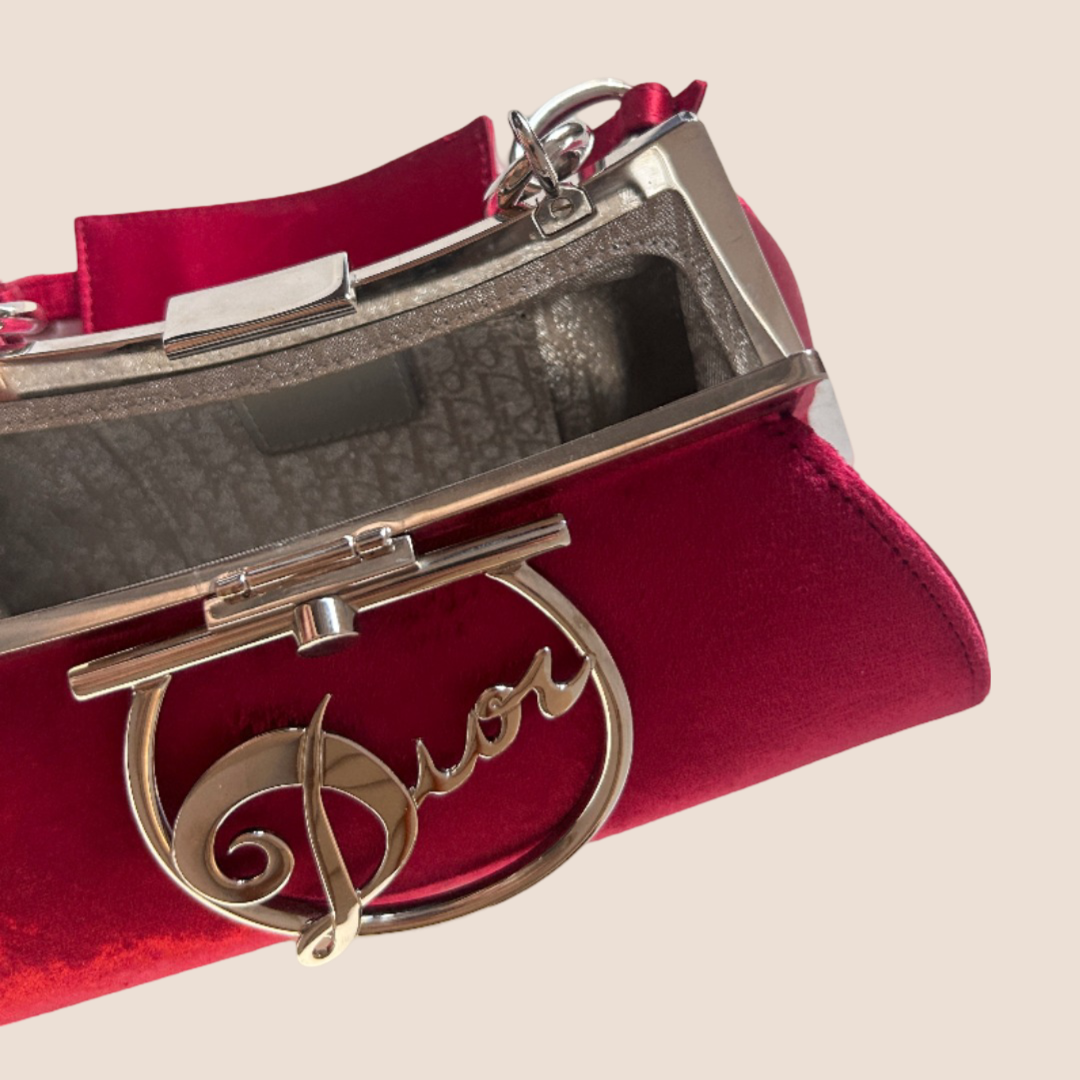 CHRISTIAN DIOR 2000 RED VELVET DIVA BAG