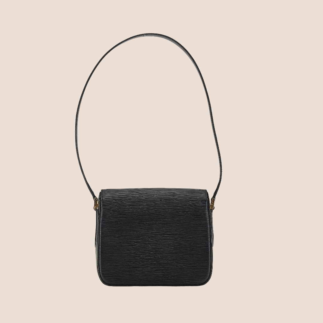 LOUIS VUITTON BLACK EPI LEATHER BUCI BAG