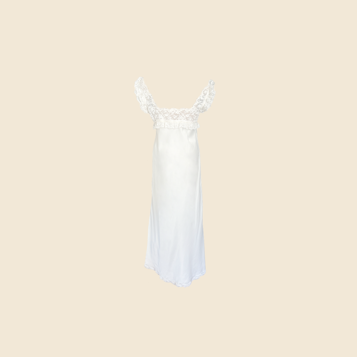 CHRISTIAN DIOR 90s PEARL SATIN LACE SLIP DRESS