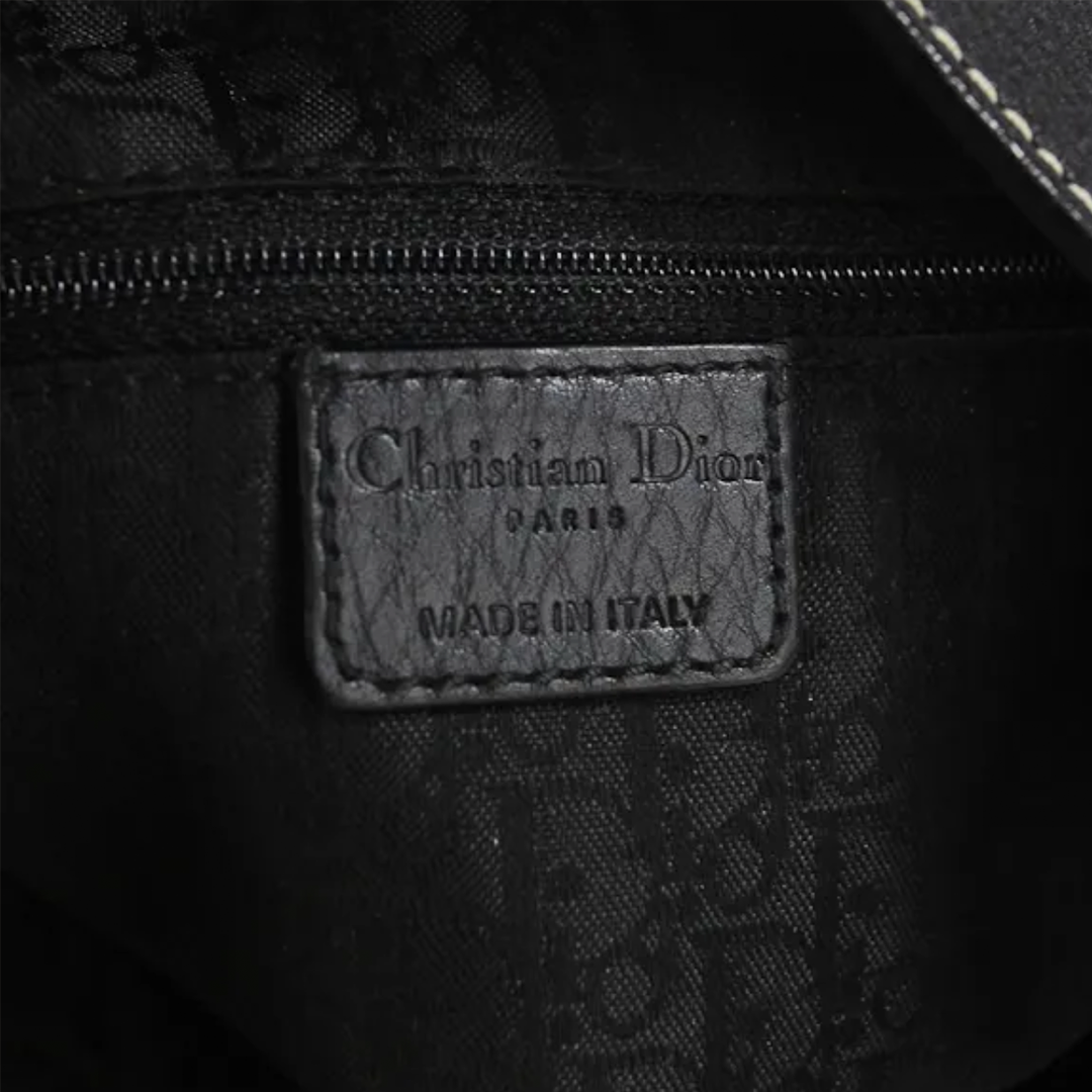 CHRISTIAN DIOR BLACK LEATHER STREET CHIC HOBO BAG