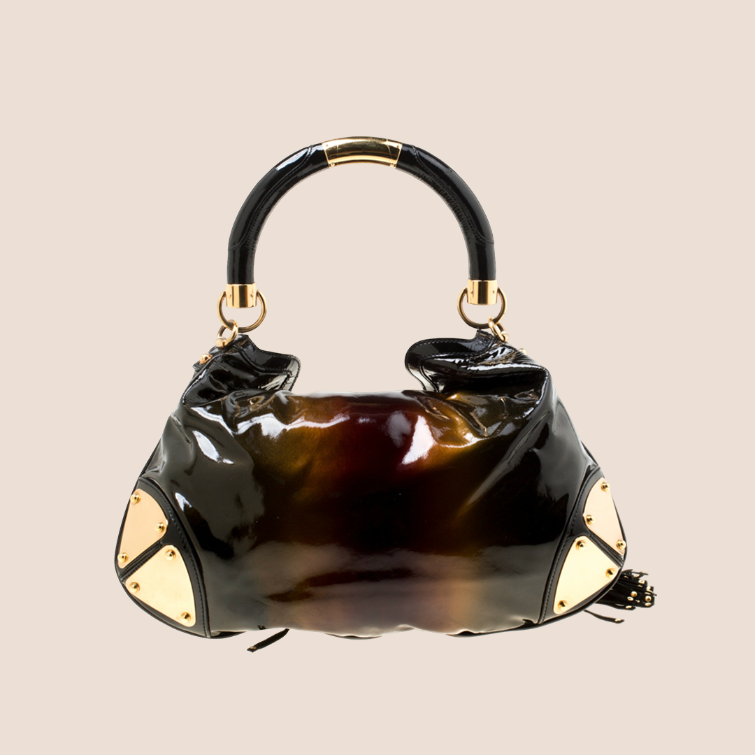 GUCCI METALLIC OMBRE LEATHER BABOUSKA INDY HOBO BAG