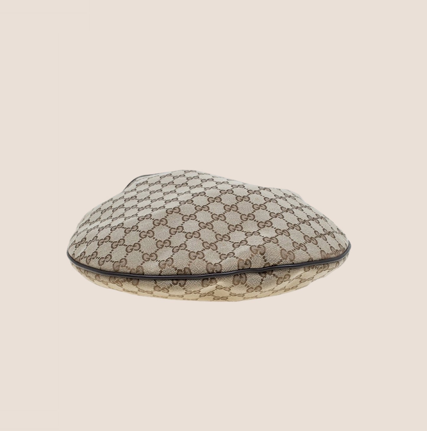 GUCCI BEIGE GG CANVAS WAVE HOBO BAG