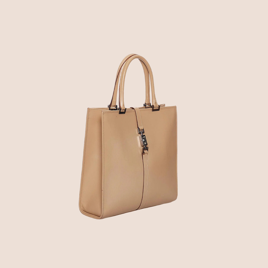 GUCCI BY TOM FORD TAN LEATHER JACKIE BAG