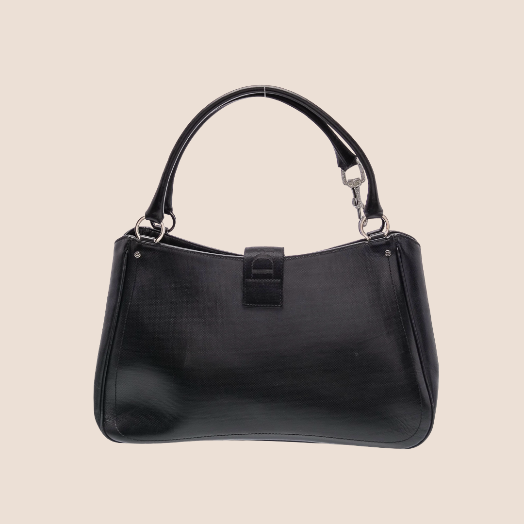 CHRISTIAN DIOR 2003 BLACK CRYSTAL EMBELLISHED TOTE BAG