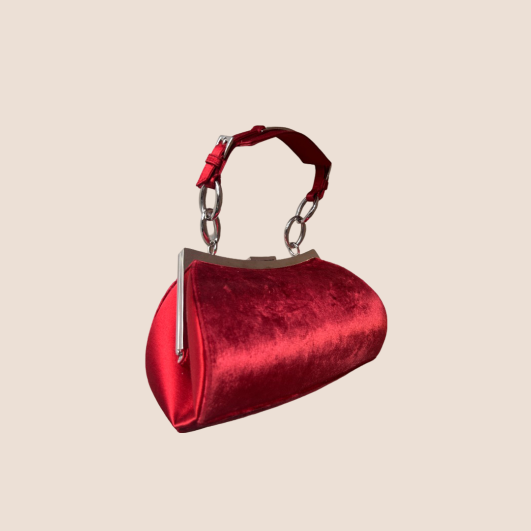 CHRISTIAN DIOR 2000 RED VELVET DIVA BAG