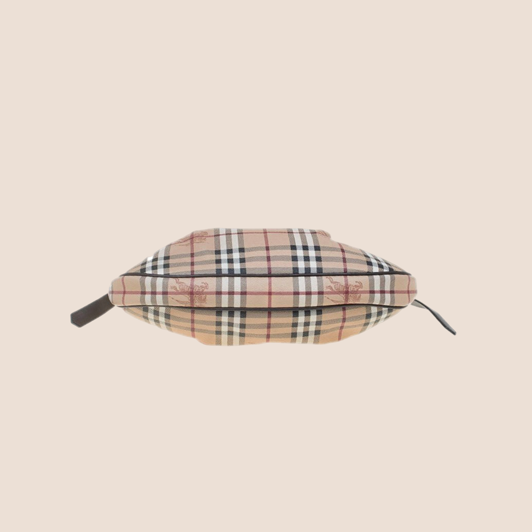 BURBERRY BEIGE & BROWN CLASSIC SMALL BROOKLYN HOBO BAG