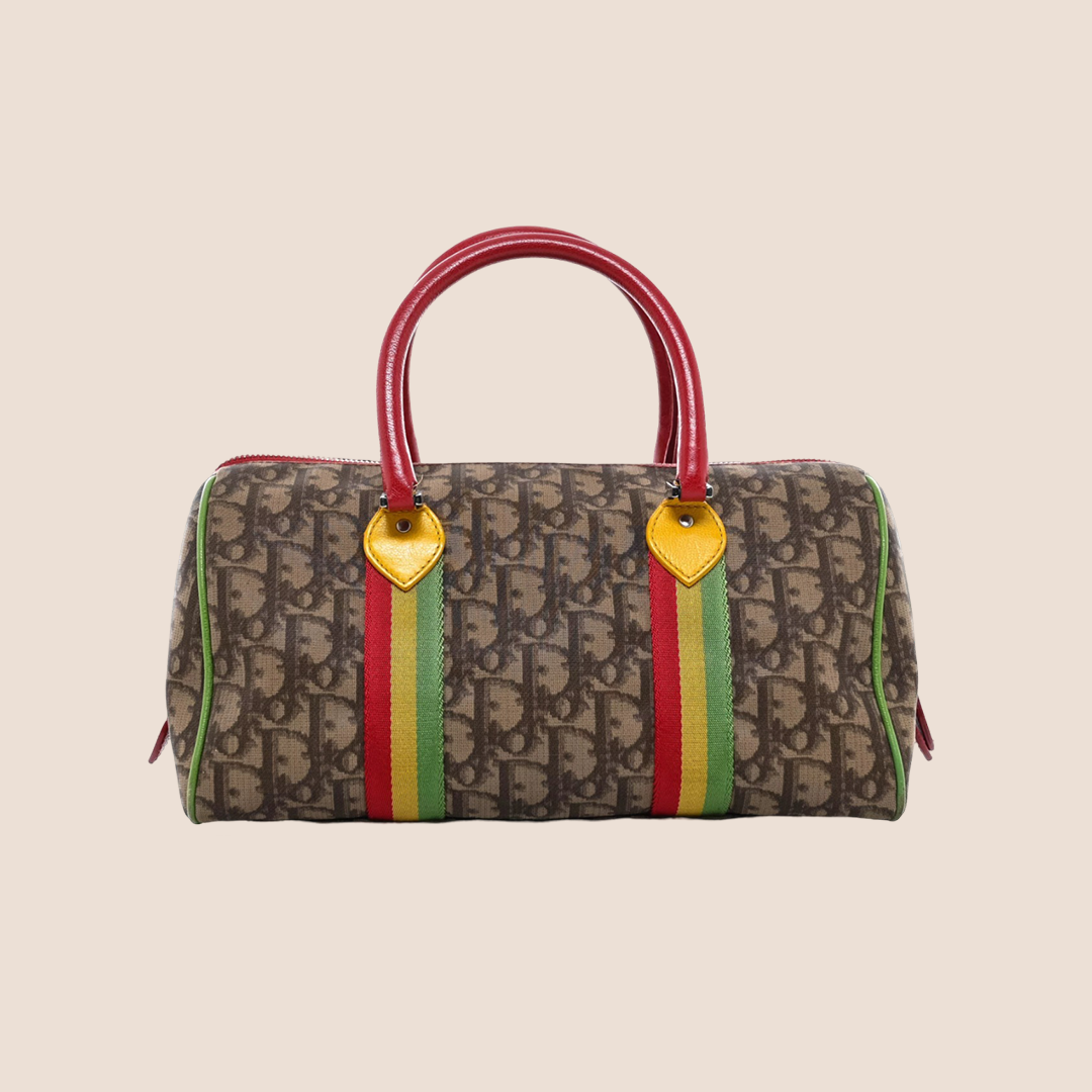 CHRISTIAN DIOR 2004 TROTTER RASTA BOSTON BAG