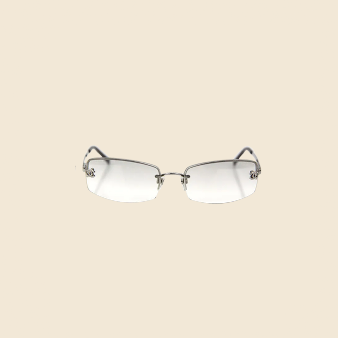CHANEL TRANSPARENT CC LOGO CRYSTAL SUNGLASSES