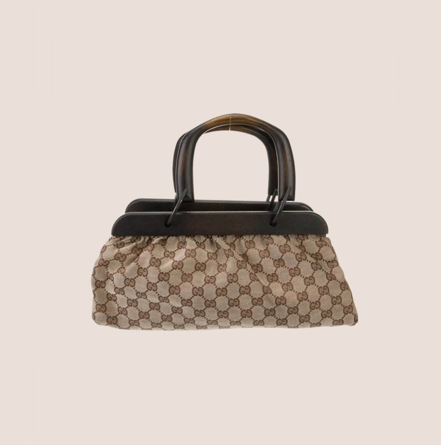 GUCCI GG MONOGRAM CANVAS WOOD HANDLE FRAME DOCTOR BAG – RDB