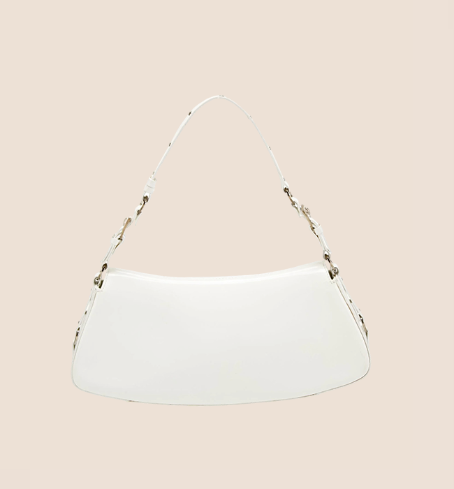 CHRISTIAN DIOR 2003 WHITE LEATHER BONDAGE CLUTCH