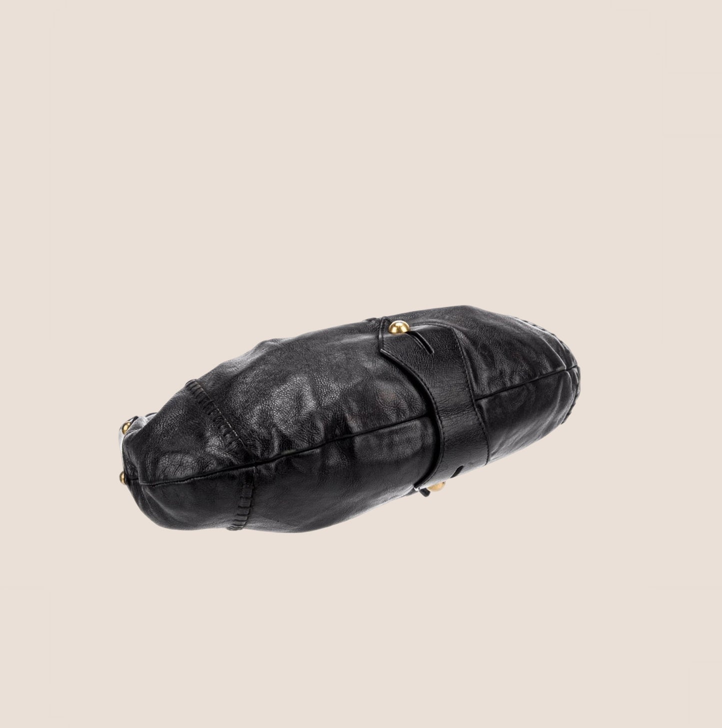 YVES SAINT LAURENT BLACK LEATHER MOMBASA BAG