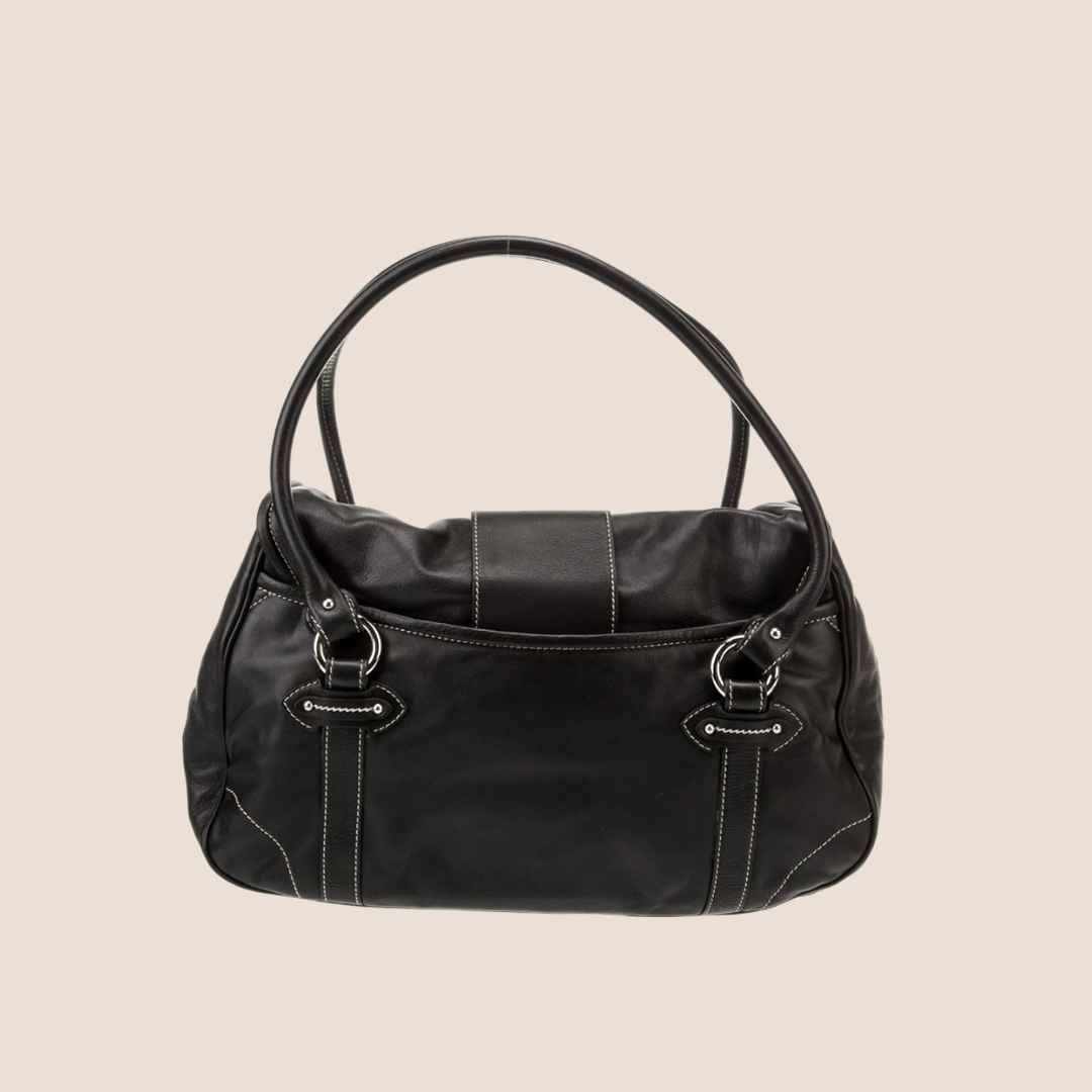 CHRISTIAN DIOR 2006 BLACK CD SAINT GERMAIN FLAP BAG