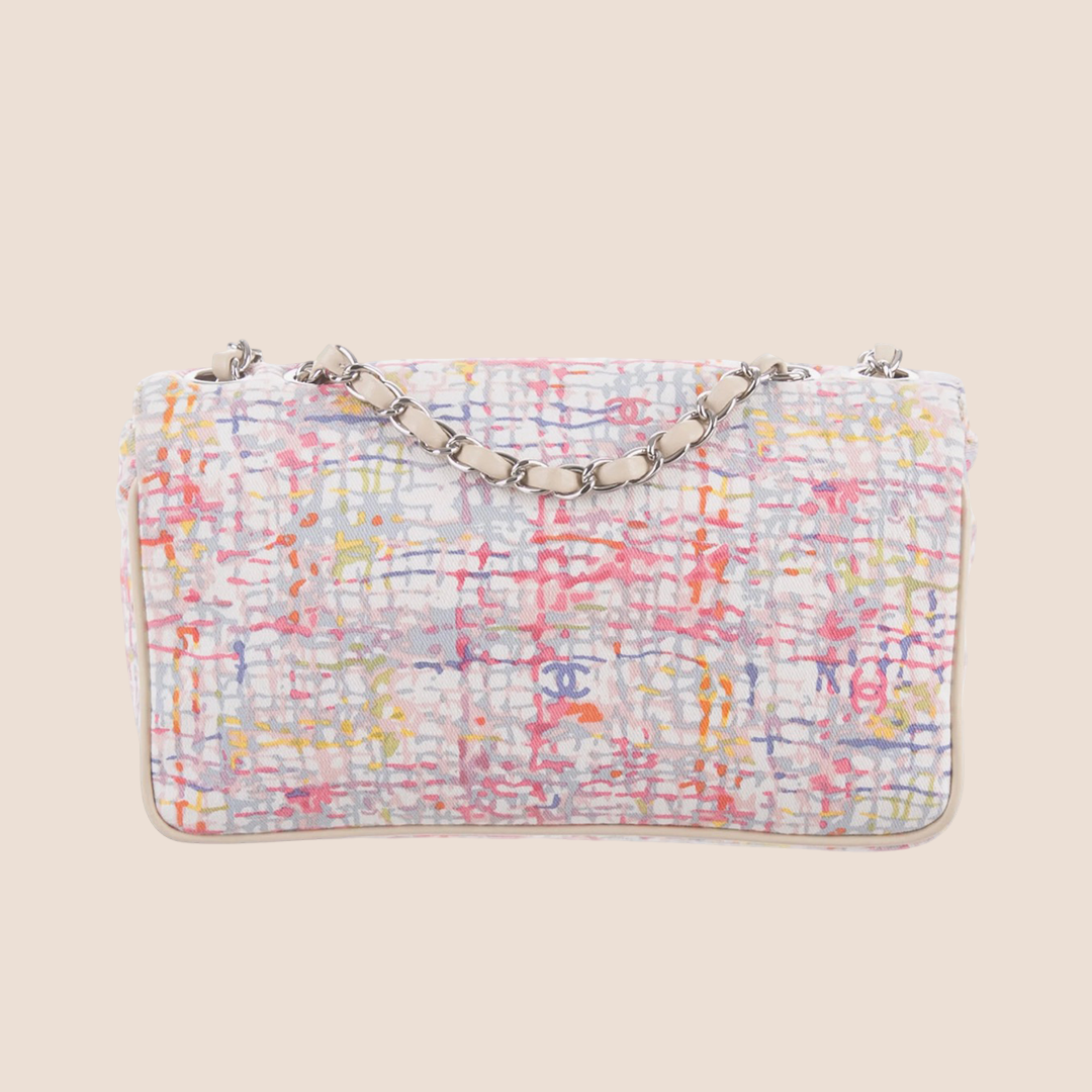 CHANEL WATERCOLOR TWEED PRINT FLAP BAG