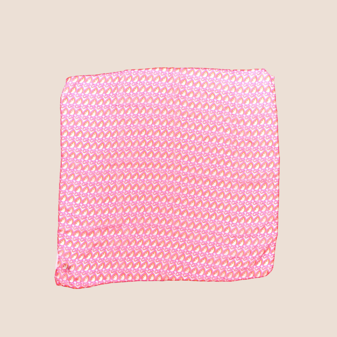CHRISTIAN DIOR 00s PINK OBLIQUE SILK SCARF