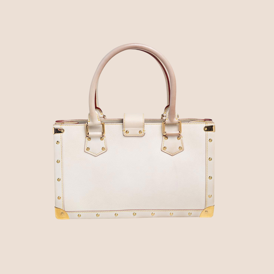 LOUIS VUITTON WHITE LEATHER SUHALI LE FABULEUX BAG