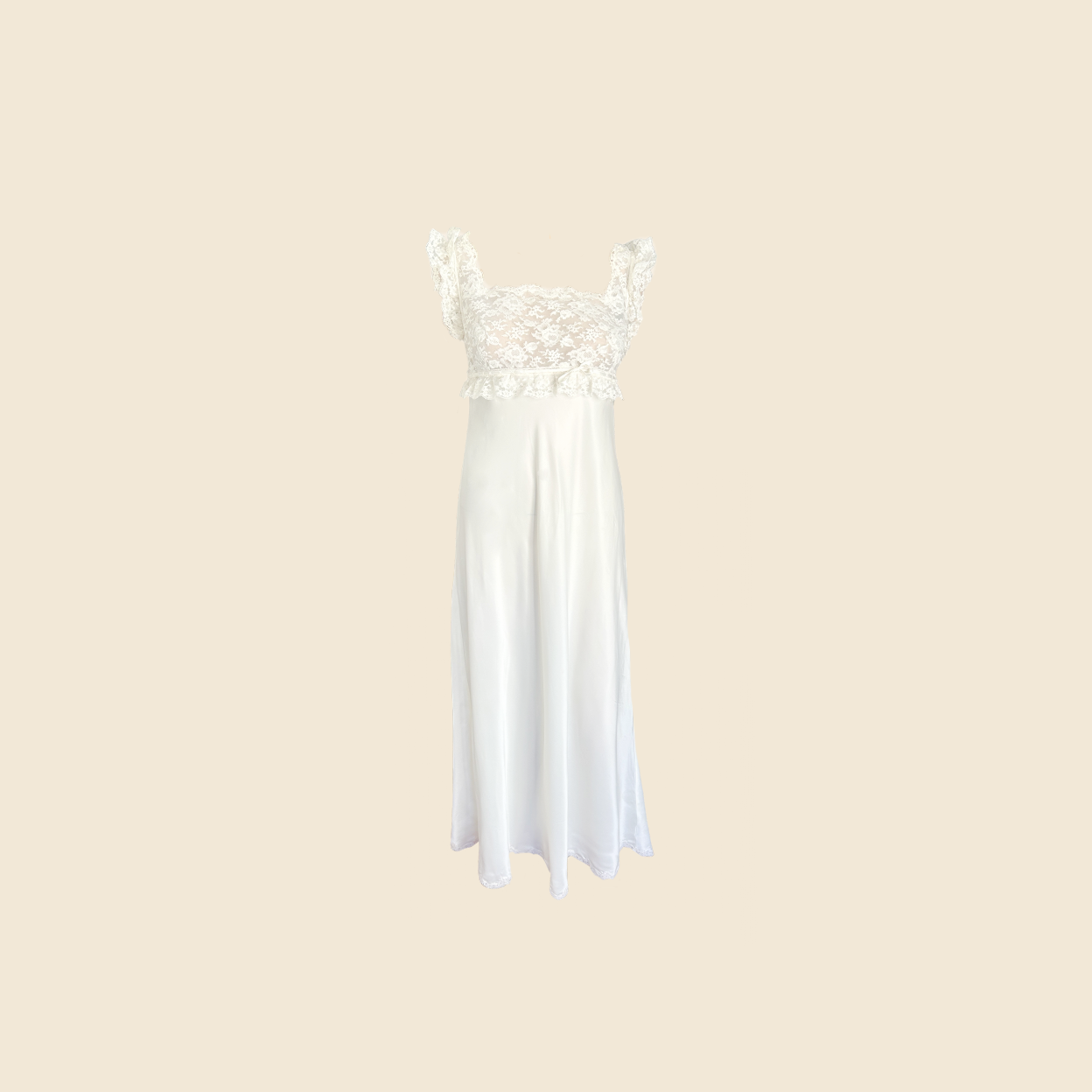 CHRISTIAN DIOR 90s PEARL SATIN LACE SLIP DRESS
