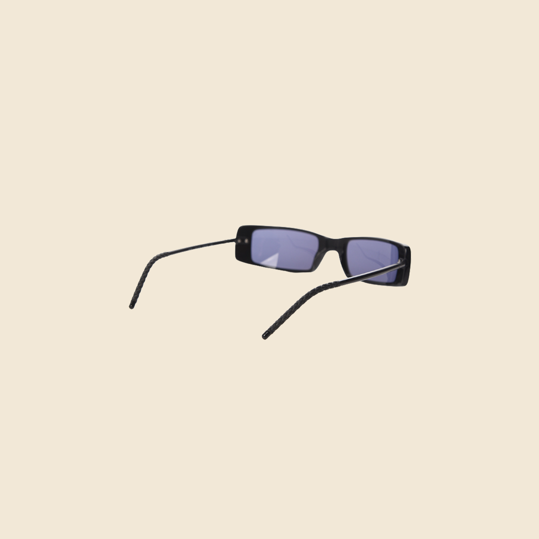 CHANEL 90s BLACK CC RECTANGLE SUNGLASSES