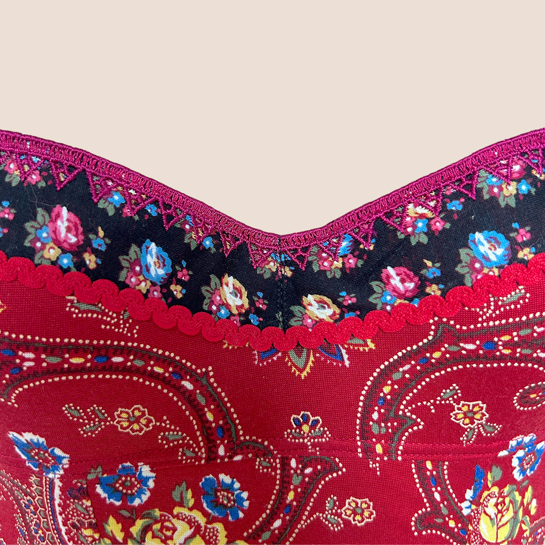 CHRISTIAN DIOR 2002 RED BANDANA BUSTIER TOP